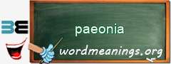 WordMeaning blackboard for paeonia